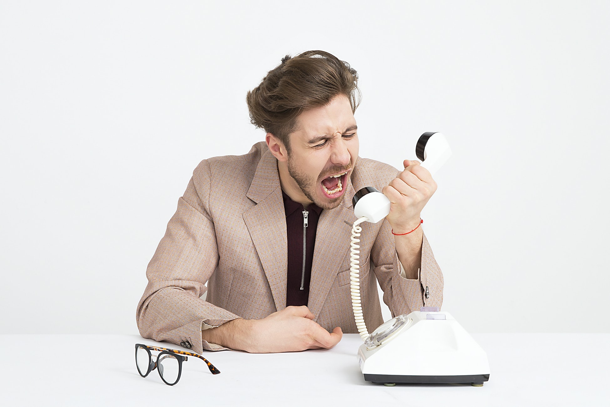 a man yelling via the phone