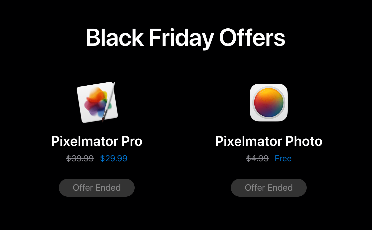 to Black friday cyber monady saas deal by Pixelmator