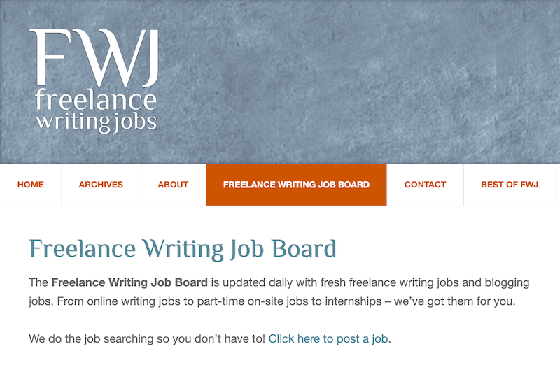 FWJ - best freelance writing job websites