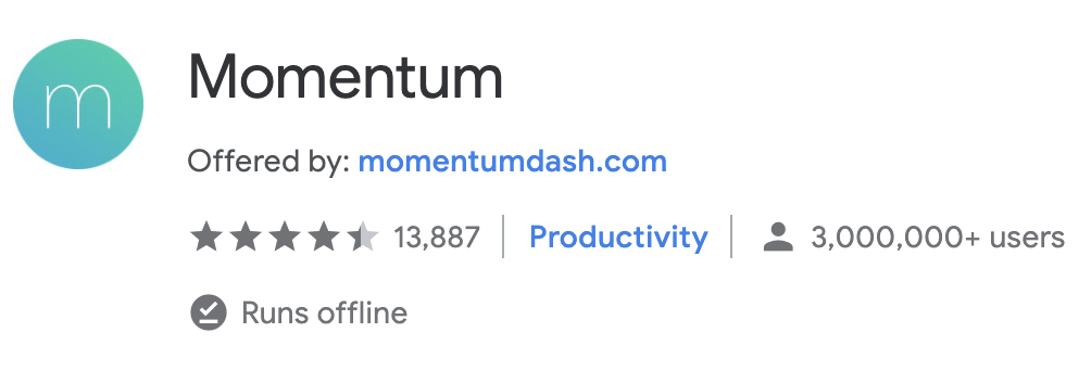 Momentum chrome extension