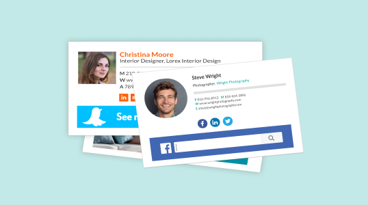 signature email examples with social media