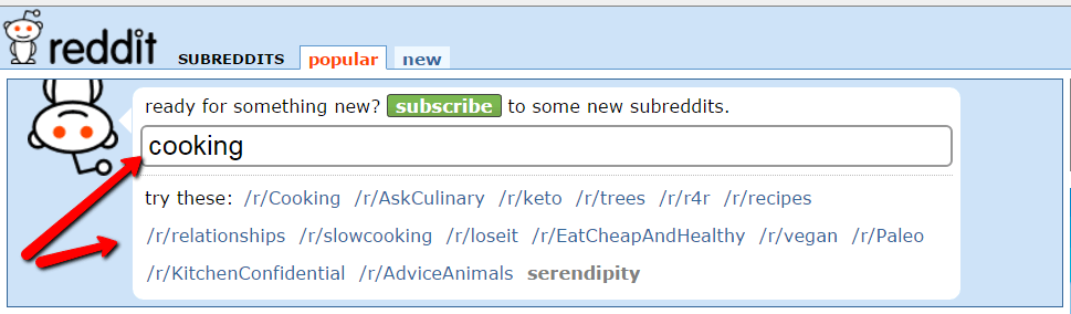 start content marketing on Reddit cooking subreddits